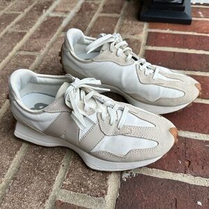 New Balance 327 White/Tan Sneakers Women’s 8.5 Freshly Laundered / see pics! 📸